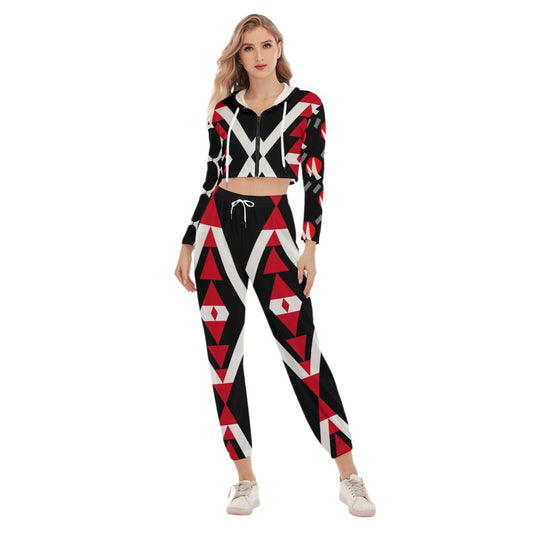 Origen Destination Dia-Symbol Women's Crop Hoodie Sports Jumpsuit