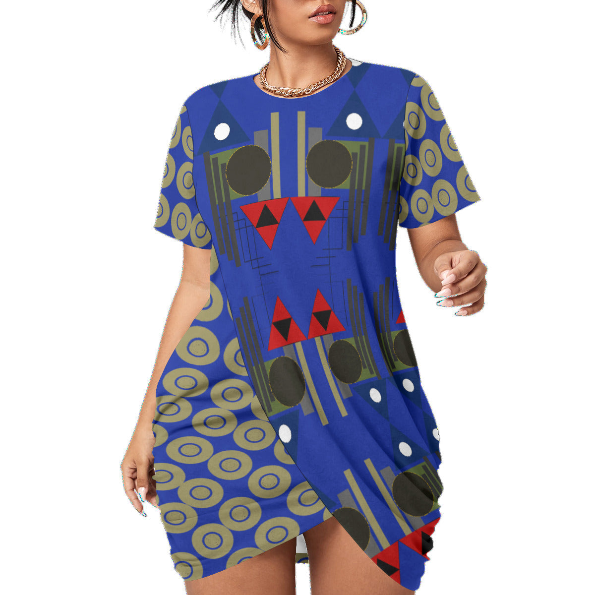 Origen Destination Women’s Stacked Hem Dress(FF)Blu/Tan