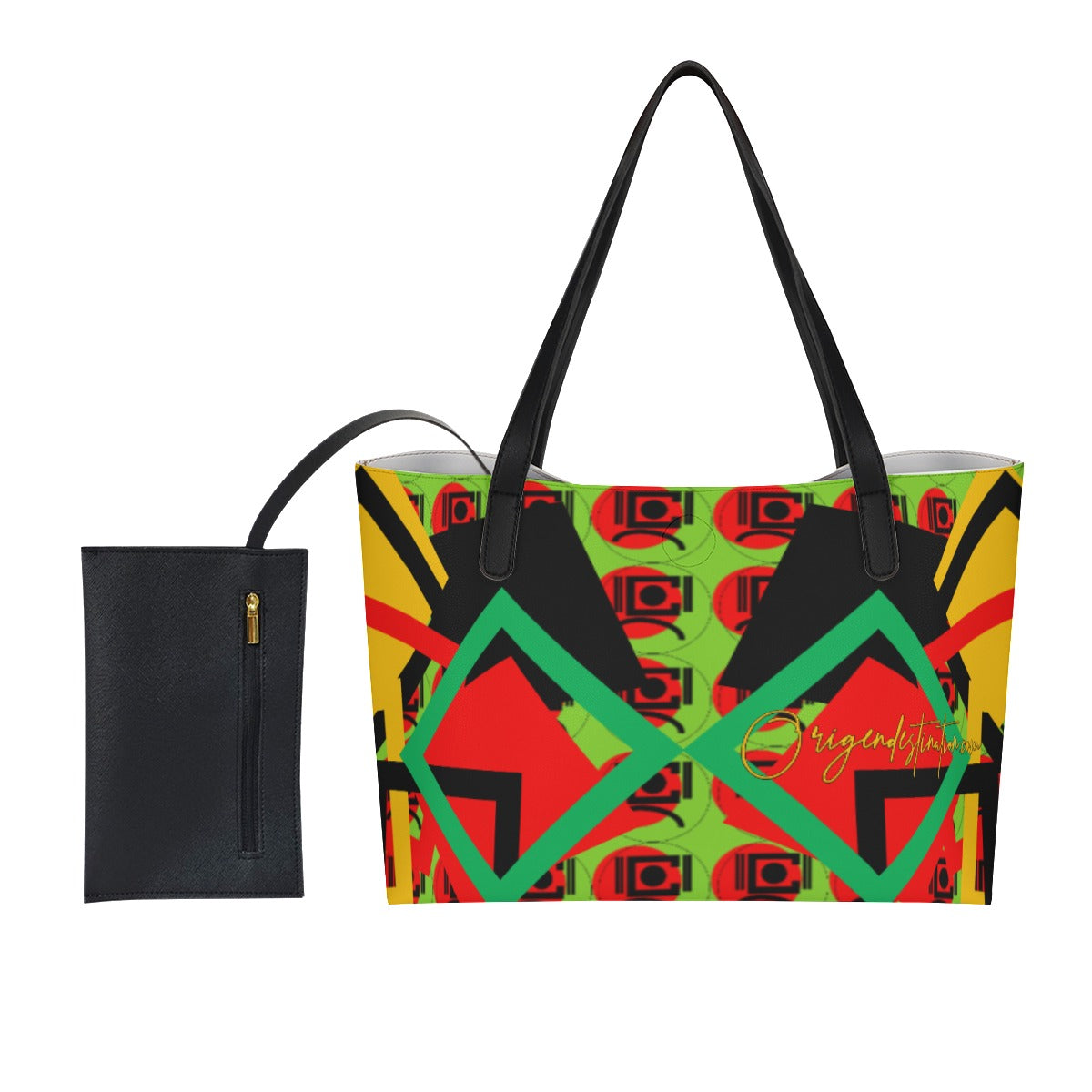 Origen Destination Signature Shopping Tote W/Black Mini Purse
