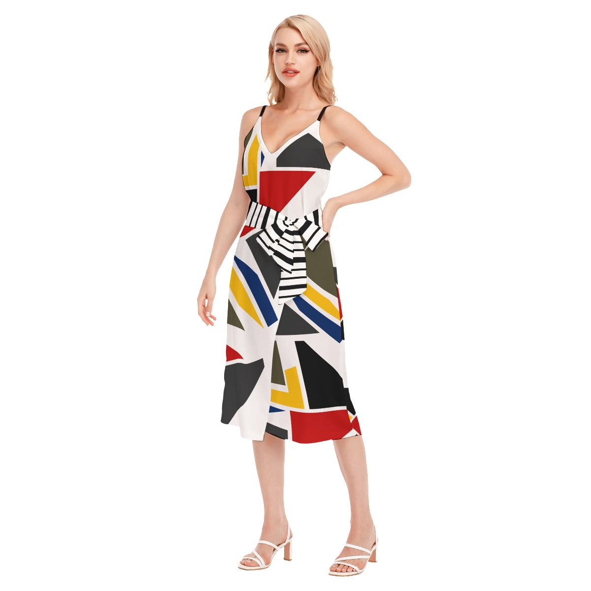 Origen Destination Women's V-neck Cami Dress With Waist Band