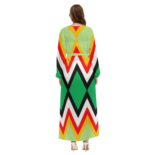 Origen Destination |On-Arrival Point of Origen Women's Sage/Multicolor Beach Long Coat