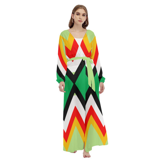 Origen Destination |On-Arrival Point of Origen Women's Sage/Multicolor Beach Long Coat