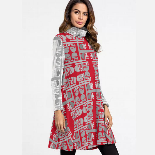 OD Women's Turtle neck Flare out Dress GFTV