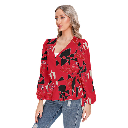 Origen Destination Women's Long-sleeve Flare Peplum blouse