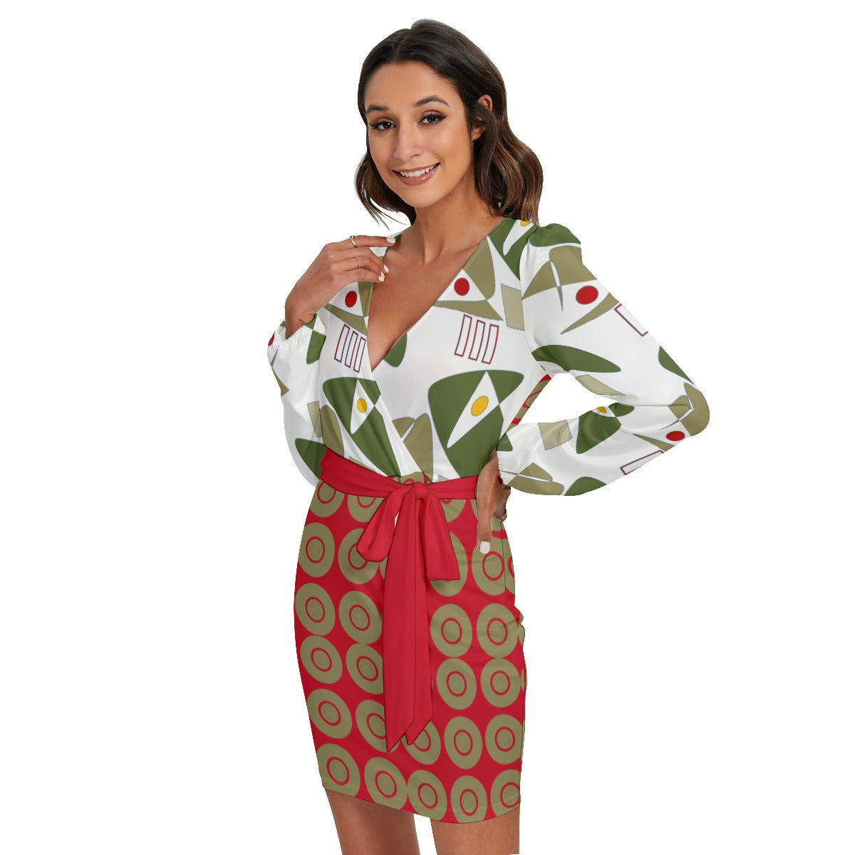 Origen Destination Women's Custom Long Sleeve Midi Dress