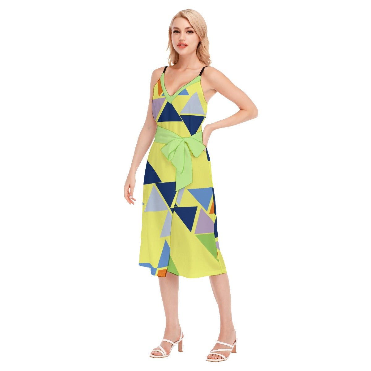 Origen Destination Women's V-neck Cami Dress With Waist Band