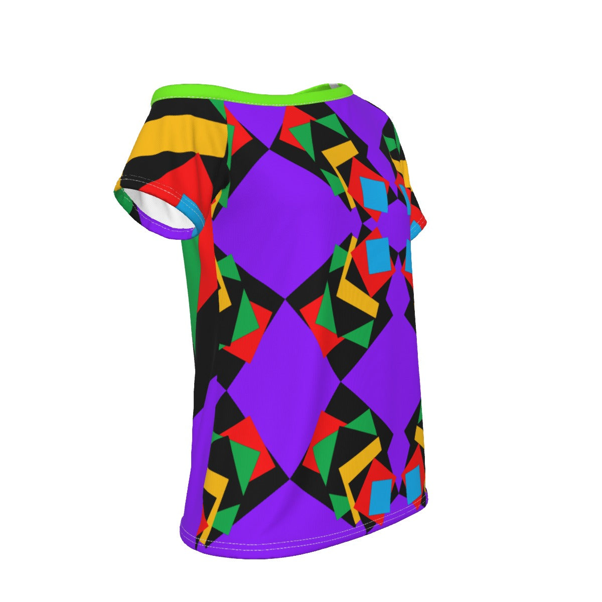 Origen Destination |On-Arrival Point of Origen Women's Purple/Multicolor Off-Shoulder T-shirt