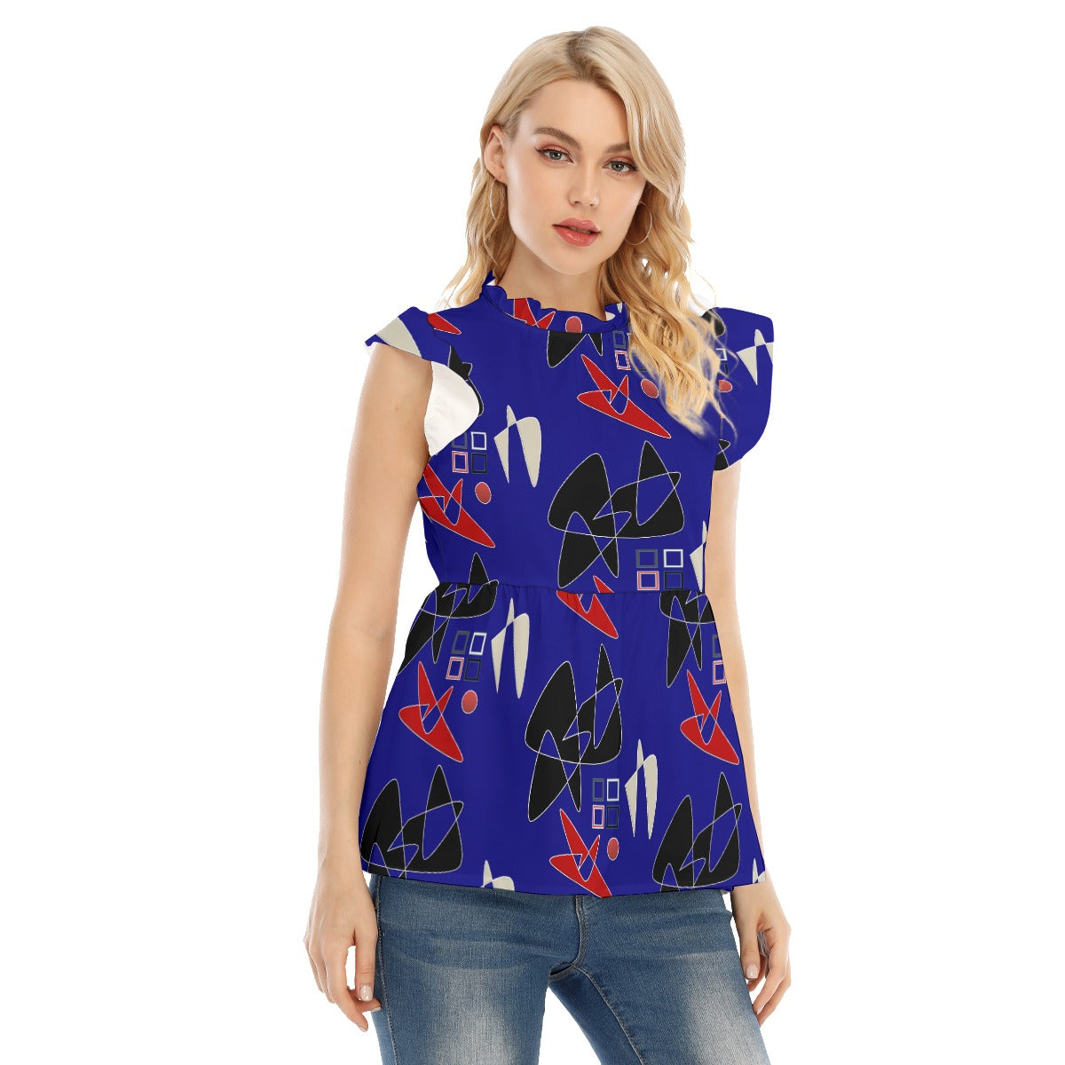 Origen Destination Sleeveless Ruffle blouse