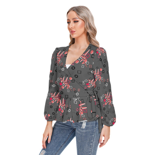 Origen Destination Women's Long-sleeve Flare Peplum blouse