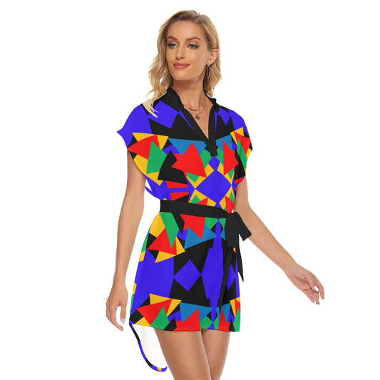 Origen Destination Women's Stand-up Collar Casual Dress With Belt