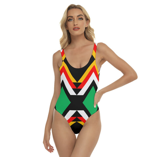 Origen Destination Women's Gold/Sage/Red One-piece Swimsuit
