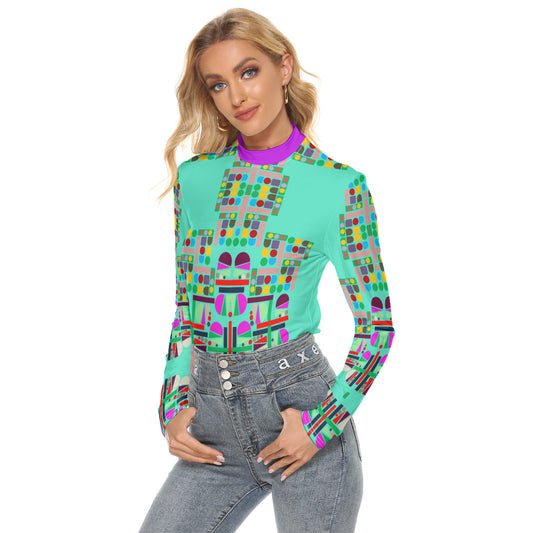 OD Women's Stretchable Turtleneck Top TRQ