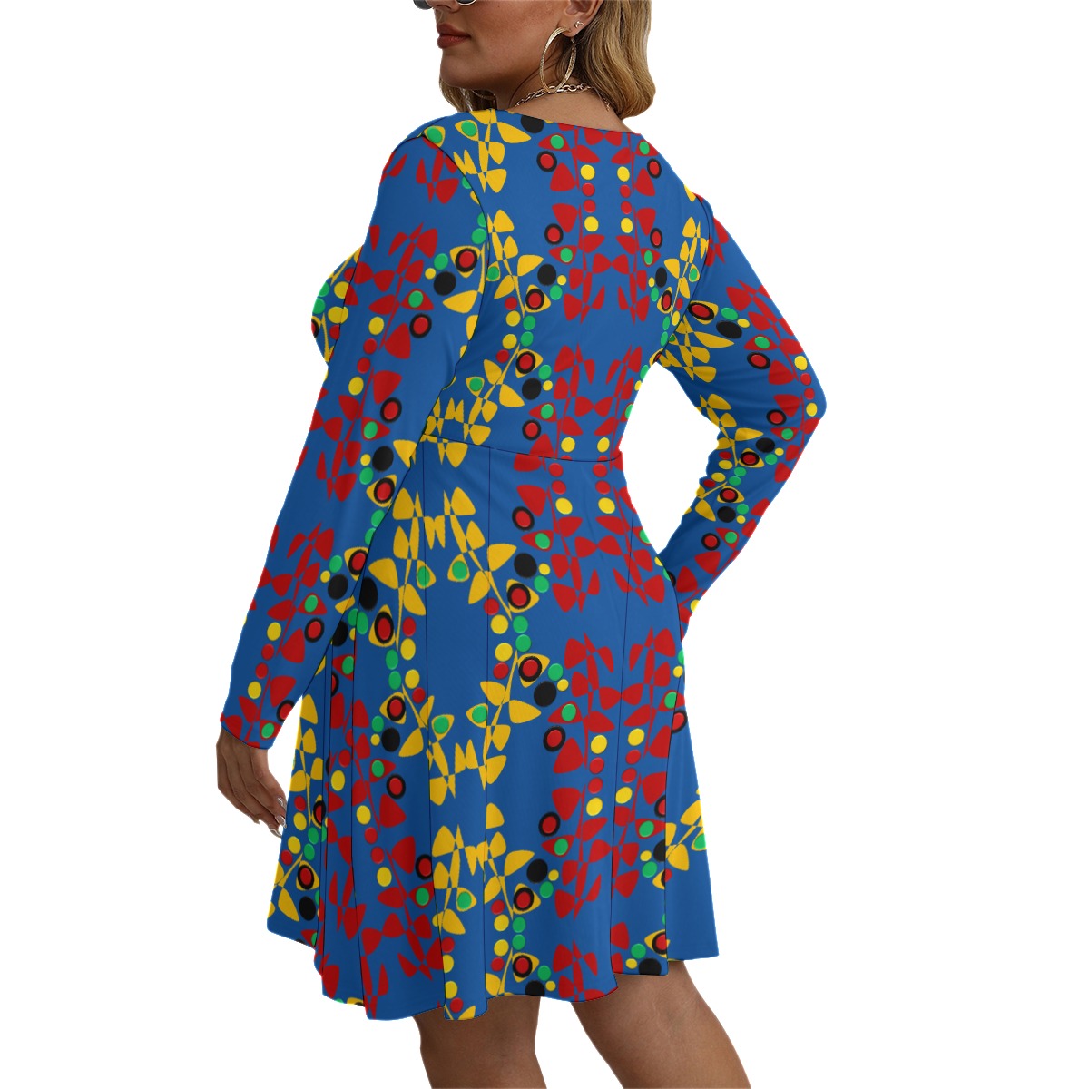 Origen Destination Women's V-neck Long Sleeve Dress(Plus Size)