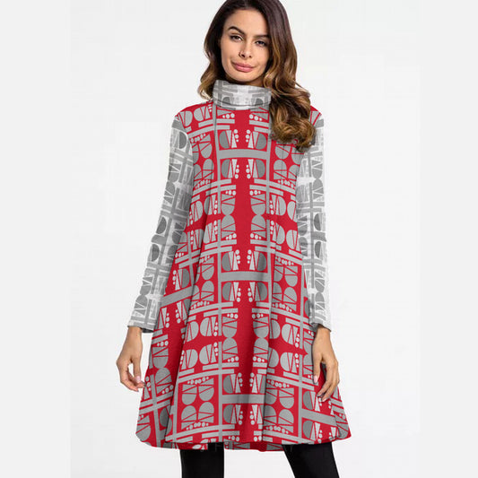 OD Women's Turtle neck Flare out Dress GFTV