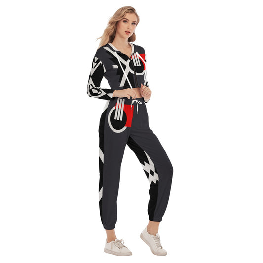 Origen Destination Symbol-inspired  Women's Crop Hoodie Jumpsuit