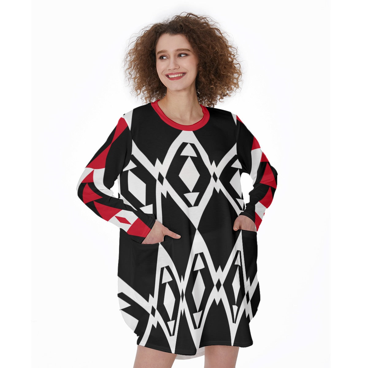 Origen Destination | On-Arrival Point of Origen  Dia-Symbol Women's Casual Long Sleeve Dress
