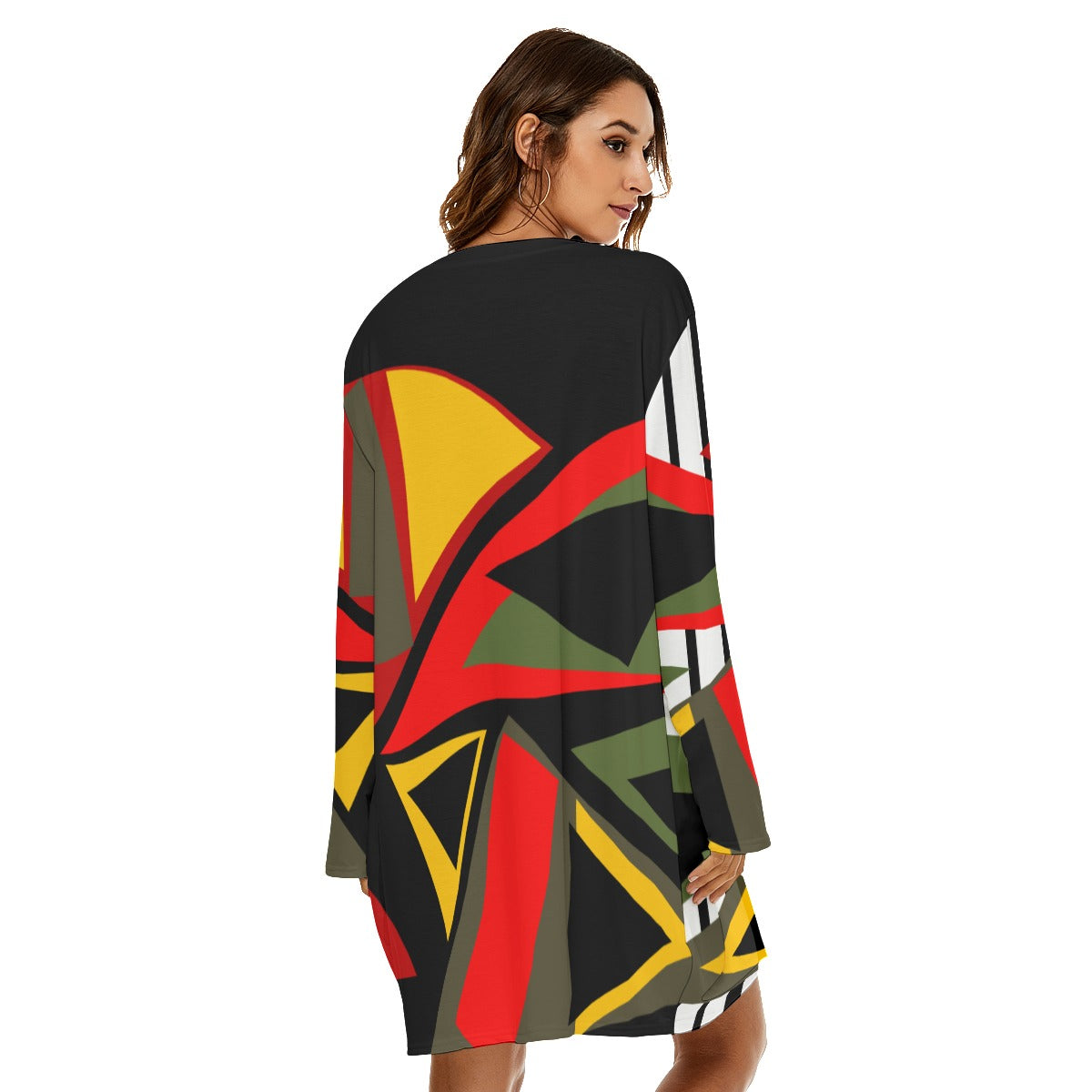 Origen Destination |On-Arrival Point of Origen Symbol  Women's Loose Crew Neck Dress