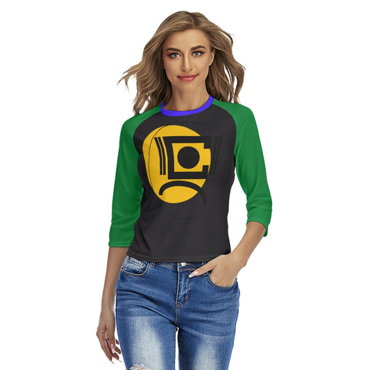 Origen Destination |On-Arrival Point of Origen Women's Raglan Green Sleeves T-shirts