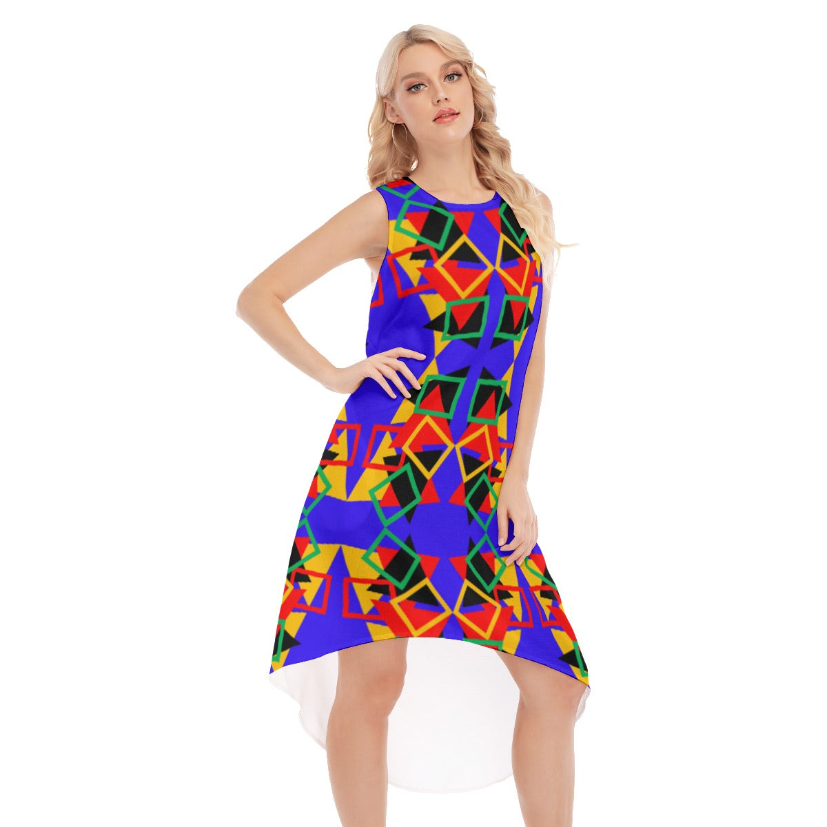 Origen Destination |On-Arrival Point of Origen Women's Vibrant Blue Sleeveless Long Dress