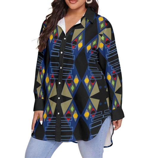 Origen Destination Women's Long-sleeve Classic Button-down Shirt (Plus)