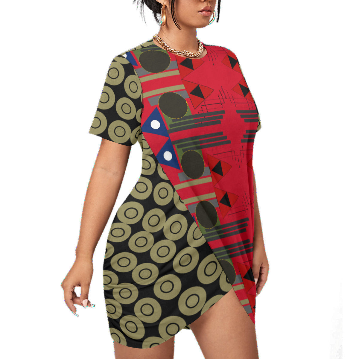 Origen Destination Women’s Stacked Hem Dress(FF)Red/Tan