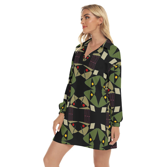 Origen Destination V-Neck Long-sleeved Blouse