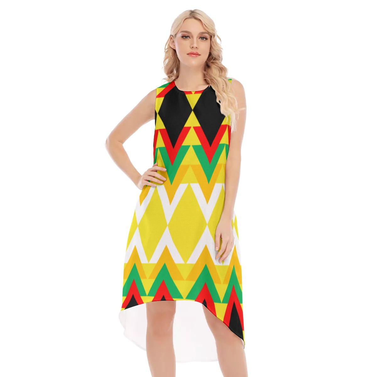 Origen Destination |On-Arrival Point of Origen Dia-symbol Women's Sleeveless Long Dress