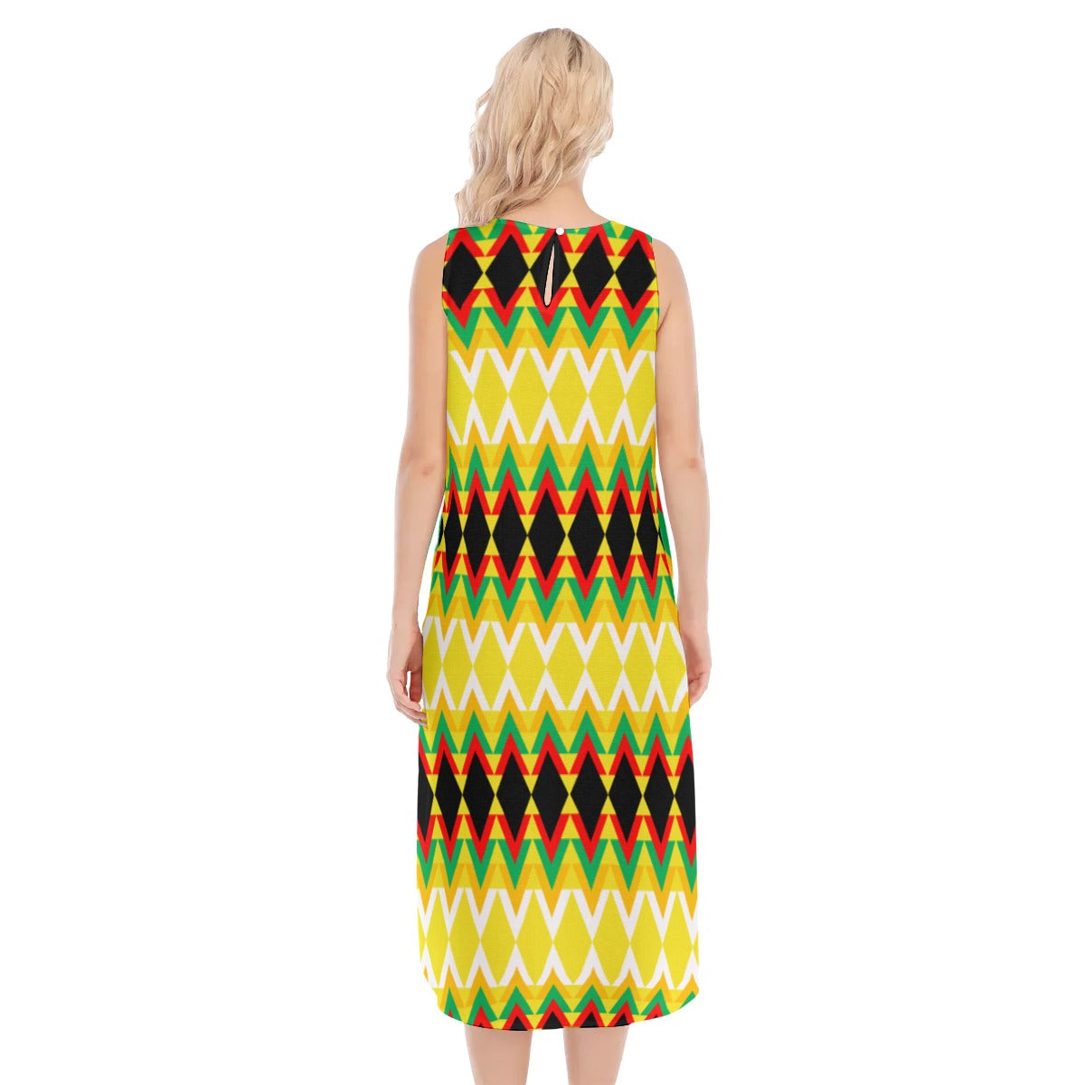 Origen Destination |On-Arrival Point of Origen Dia-symbol Women's Sleeveless Long Dress