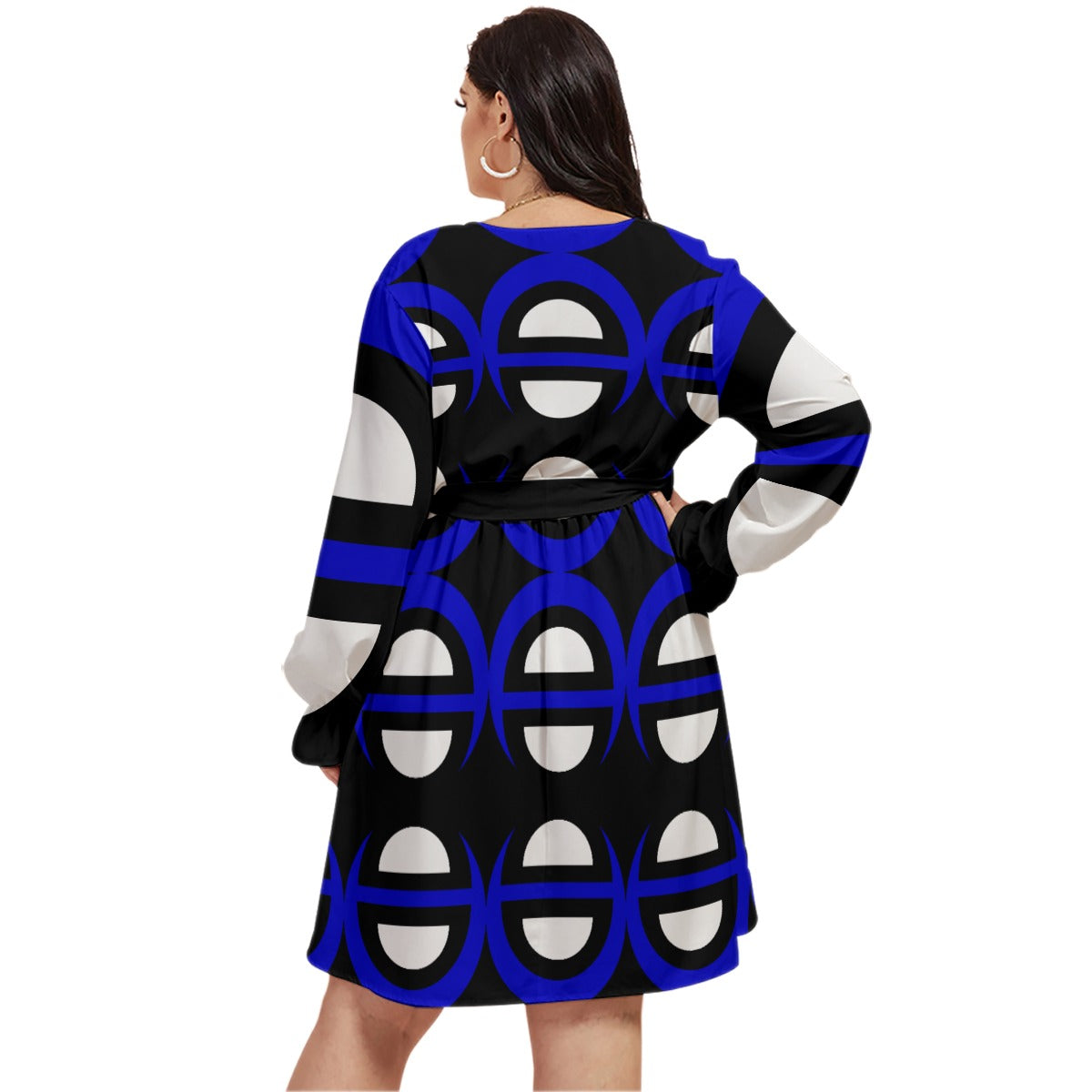 Origen Destination |On-Arrival Point of Origen Women's V-neck Dress With Waistband (Full-figured)