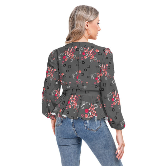 Origen Destination Women's Long-sleeve Flare Peplum blouse