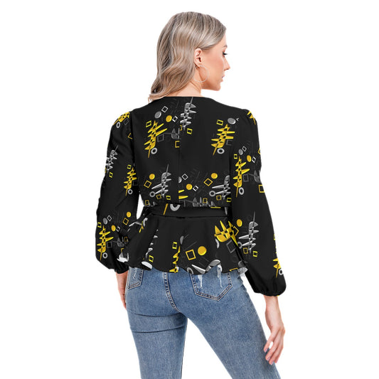 Origen Destination Women's Long-sleeve Flare Peplum blouse