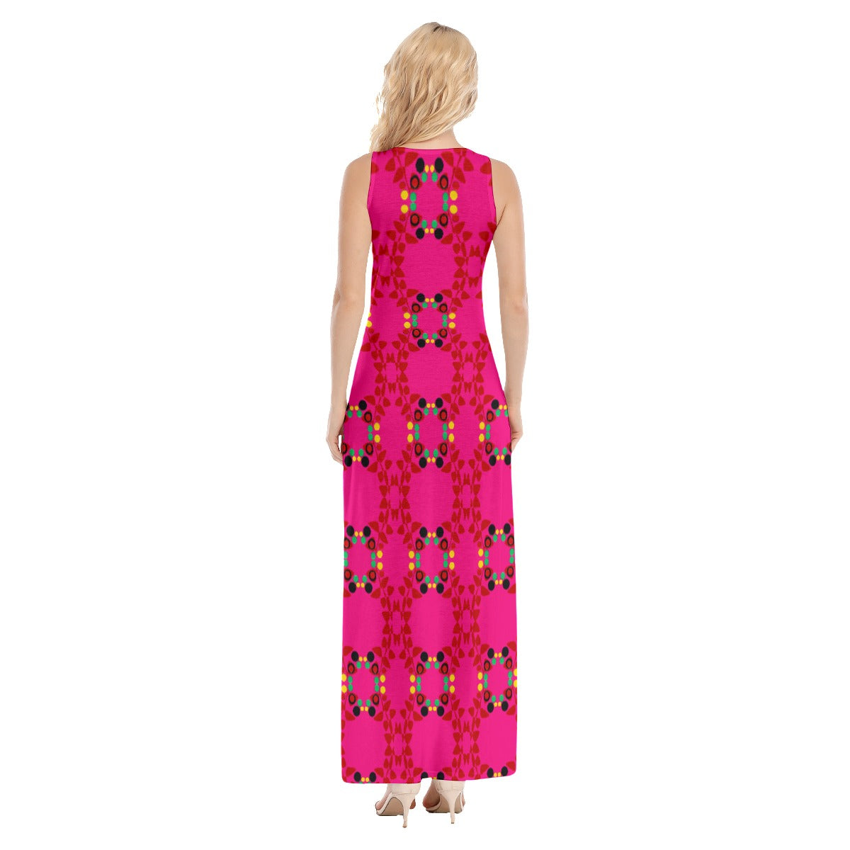 Origen Destination Women's Fuchsia Patterned Vest Dress
