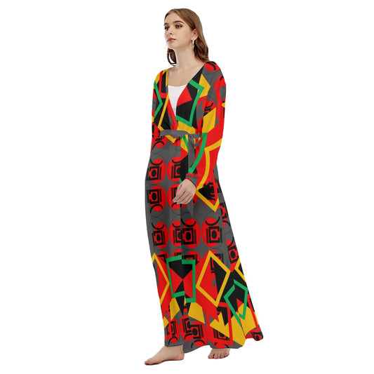 Origen Destination |On-Arrival Point of Origen Women's Gray/Multicolor Beach Long Coat
