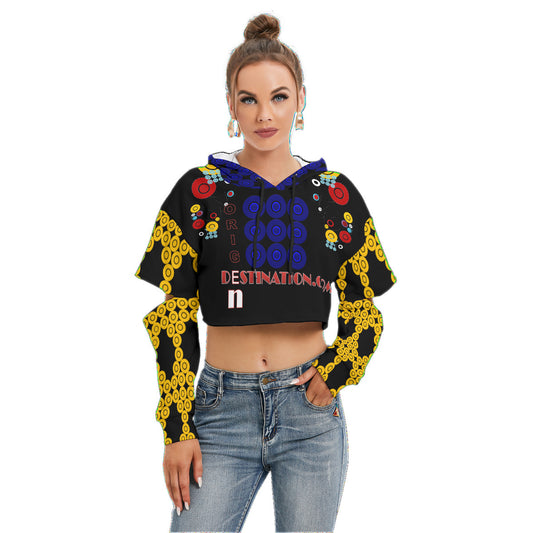 OD  Women's Sig Heavy Hollow Out Sleeve Hoodie Blk7