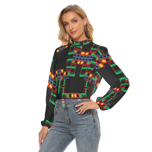 OD Print Women's Halter T-shirt BlkPt2