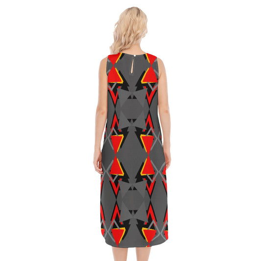 Origen Destination |On-Arrival Point of Origen Women's Gray Sleeveless Long Dress