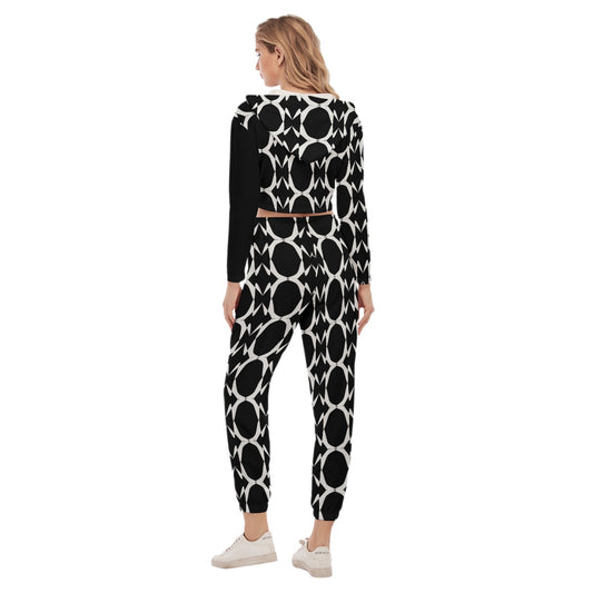 Origen Destination Symbol-inspired Women's Yellow Crop Hoodie Sports Jumpsuit