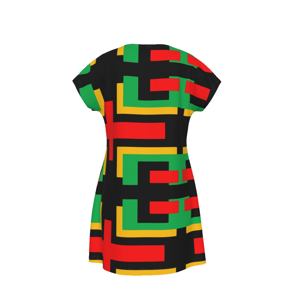Origen Destination |On-Arrival Point of Origen Women's Black/Multicolor Short Sleeve Dress