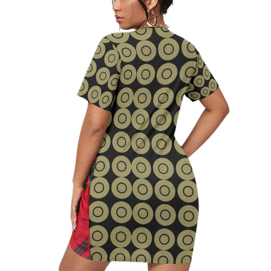 Origen Destination Women’s Stacked Hem Dress(FF)Red/Tan