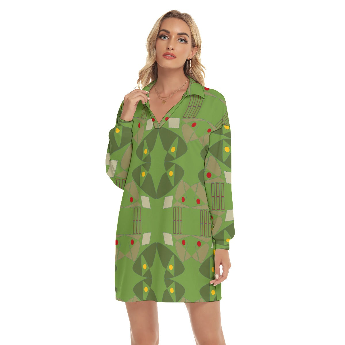 Origen Destination V-Neck Long-sleeved Blouse