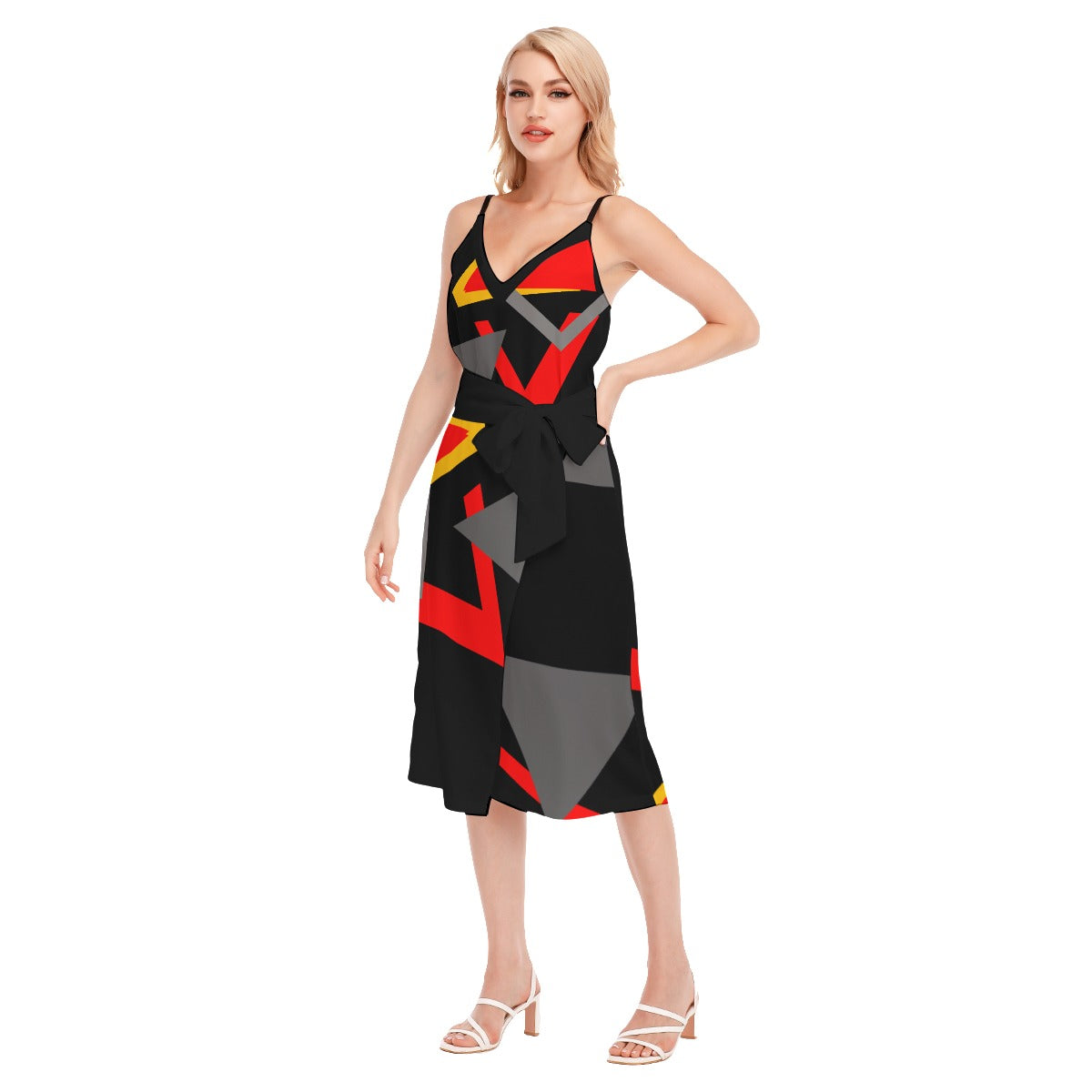 Origen Destination Women's V-neck Cami Dress With Waist Band