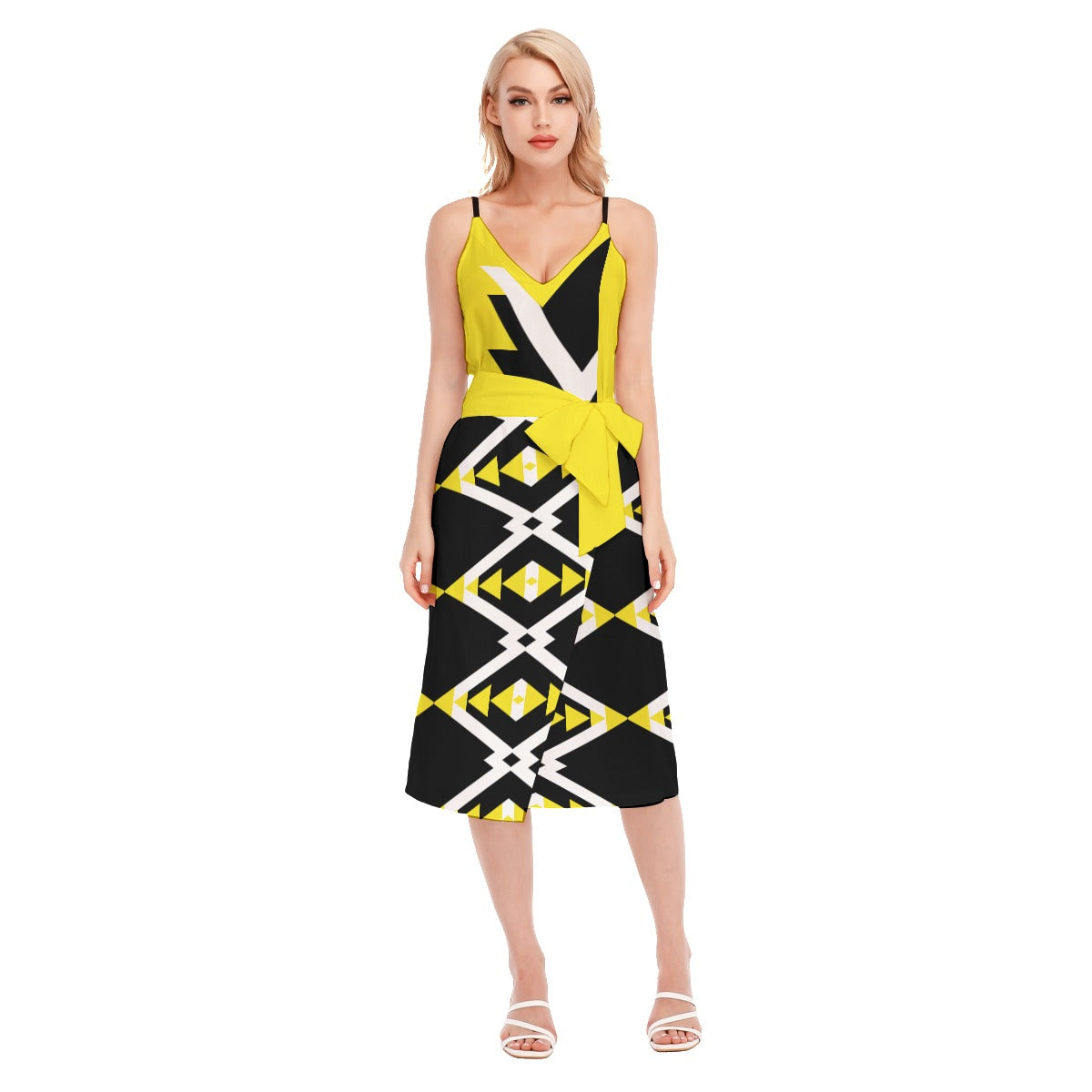 Origen Destination Women's V-neck Cami Dress With Waist Band