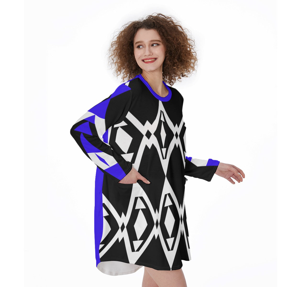 Origen Destination | On-Arrival Point of Origen  Dia-Symbol Women's Casual Long Sleeve Dress