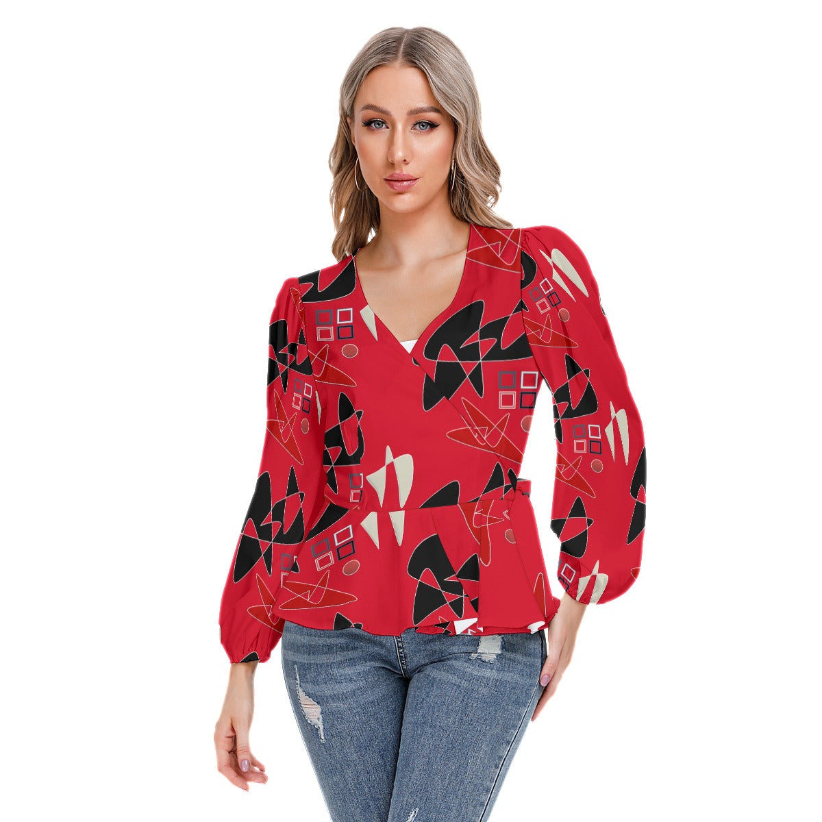 Origen Destination Women's Long-sleeve Flare Peplum blouse