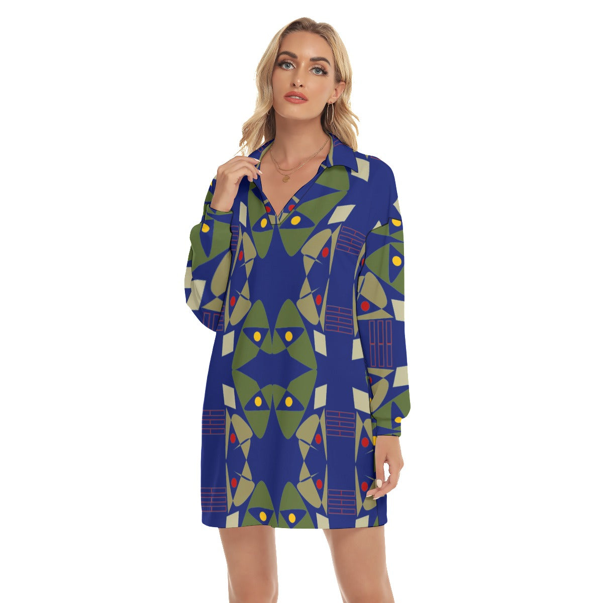 Origen Destination V-Neck Long-sleeved Blouse