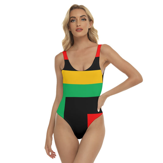 Origen Destination |On-Arrival Point of Origen Women's Red/Black/Green One-piece Swimsuit