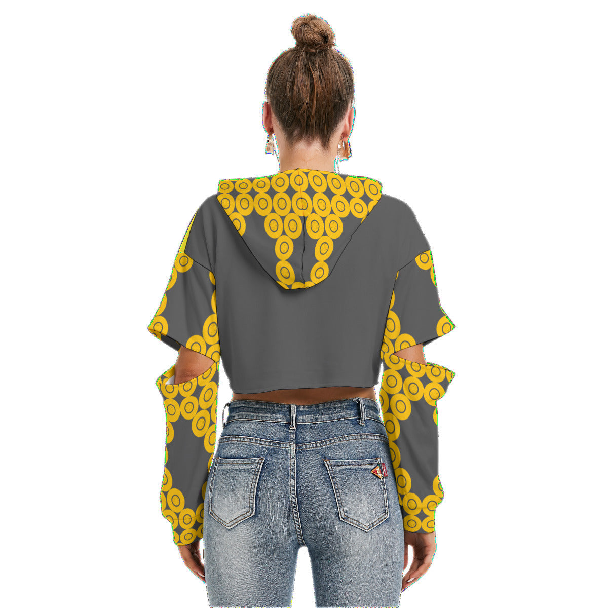 OD Women's Sig Heavy Hollow Out Sleeve Hoodie GryYL