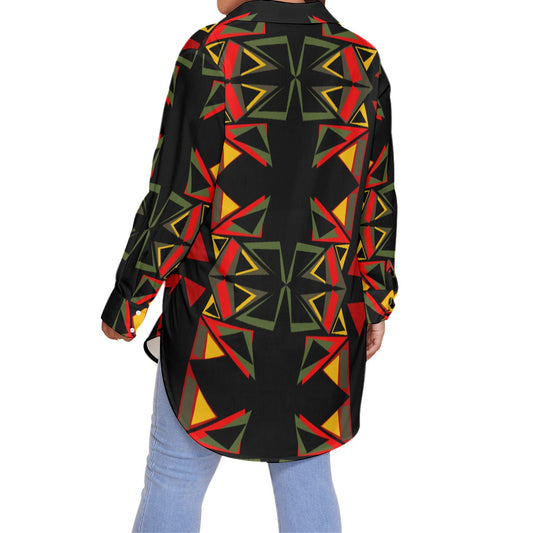 Origen Destination Women's Long-sleeve Classic Button-down Shirt (Plus)