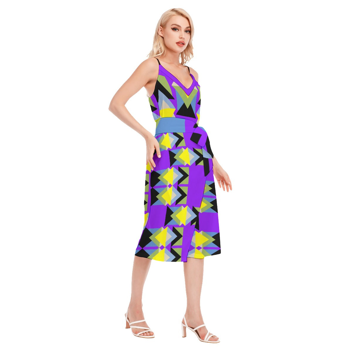 Origen Destination Women's V-neck Cami Dress With Waist Band