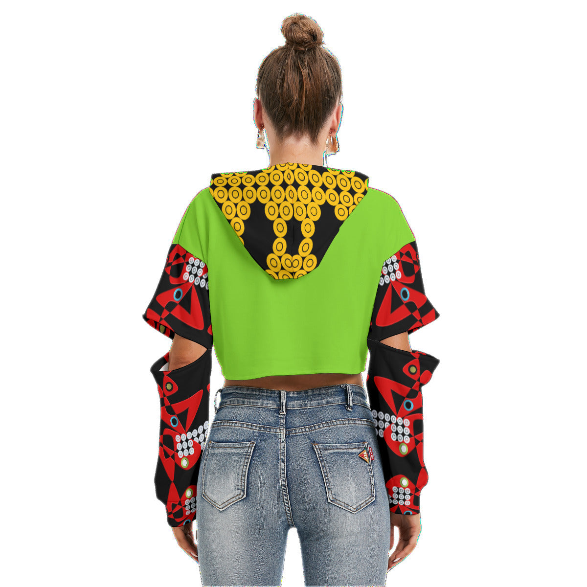 OD Women's Sig Heavy Hollow Out Sleeve Hoodie YGrn